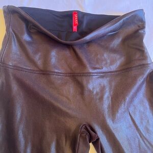 Brown vegan leather spandex